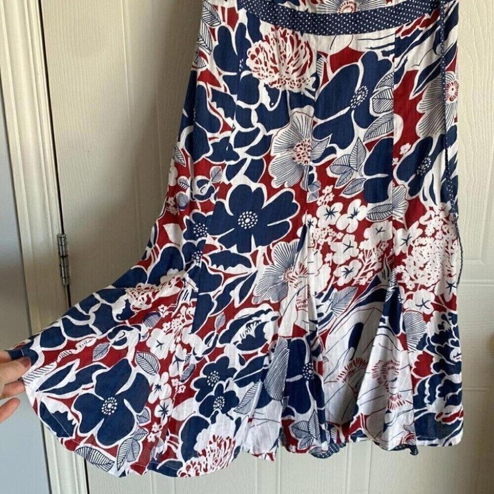 Retro Floral Sundress Blue White Small - Picture 6 of 13